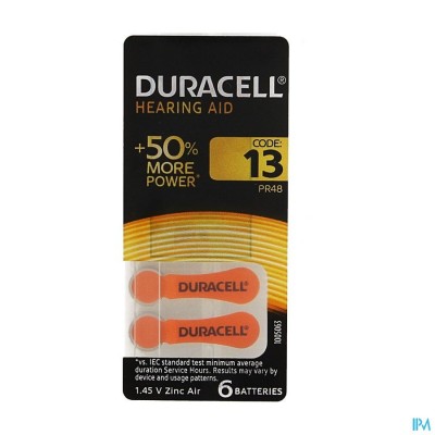 Duracell Easytab Hoorbatterij Da13 6 Oranje