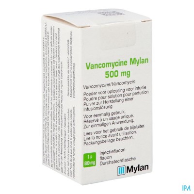 Vancomycine Mylan 500 mg inf. opl. (pdr.) i.v. flac. 500 mg