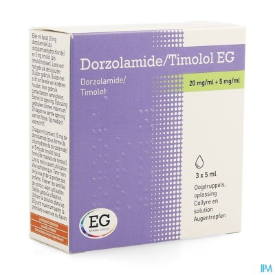 Dorzolamide/Timolol EG 20Mg/5Mg Collyre 3X5Ml