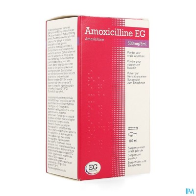 Amoxicilline EG 500Mg/5Ml Pdr Orale Susp 100Ml