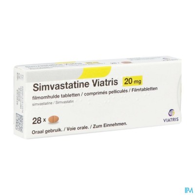 Simvastatine Viatris 20mg Comp 28