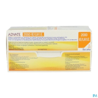 Advate 2000ui Pulv+solv Sol Inj 5ml(400iu/ml)+kit