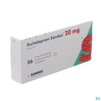 Escitalopram Sandoz 20mg Filmomh Tabl 56 X 20mg