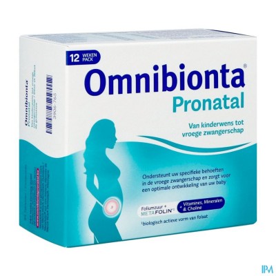 Omnibionta Pronatal kinderwens en vroege zwangerschap - 12 weken Pack (84 tabletten)