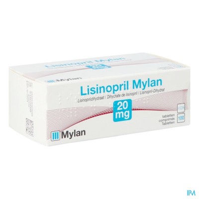 Lisinopril Viatris 20mg Tabl 100