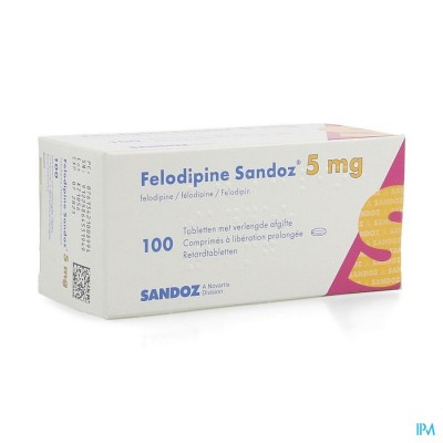 Felodipine Sandoz Comp Retard 100 X 5mg