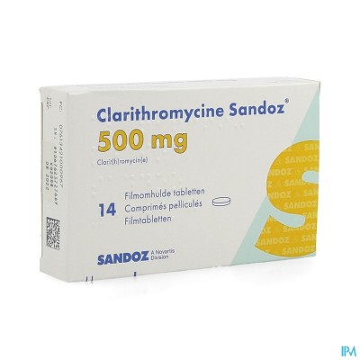 Clarithromycine Sandoz 500mg Filmomh Tabl 14