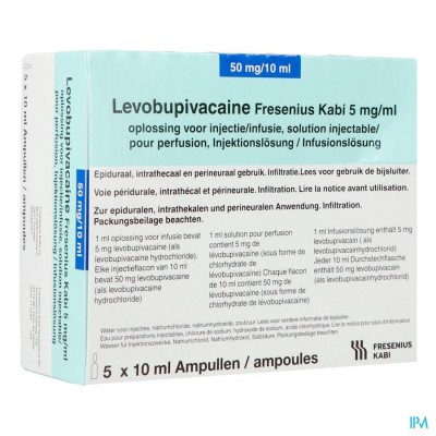 Levobupivacaïne 5,0mg/ml 10ml Pe Amp