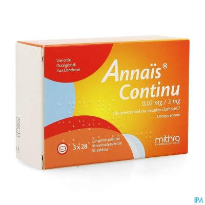 ANNAIS CONTINU 3MG/0,020MG FILMOMH TABL 3 X 28