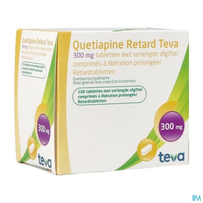 Quetiapine Retard Teva 300mg Comp 100 X 300mg