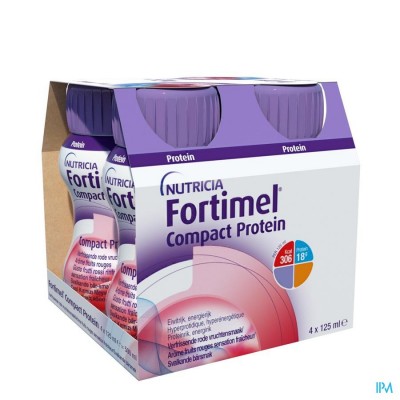 FORTIMEL COMPACT PROTEIN FRIS RODE VRUCHT. 4X125ML