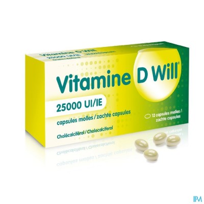 VITAMINE D WILL 25000IE ZACHTE CAPS 12