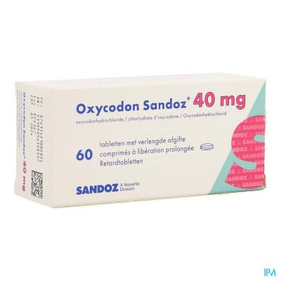 Oxycodon 40mg Sandoz Verlengde Afgifte 60