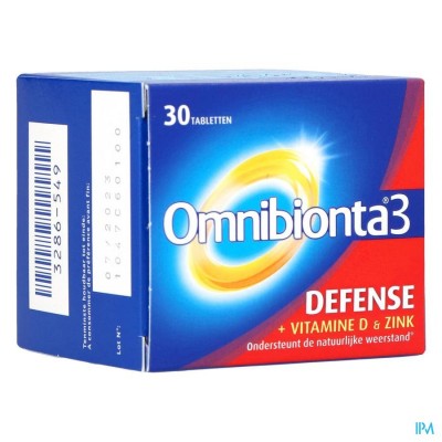 Omnibionta3 Defense Multivitamines Immuniteit (30 tabletten)