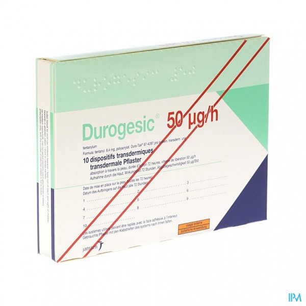 Durogesic Pl Emp 10x 12mcg/heure/uur