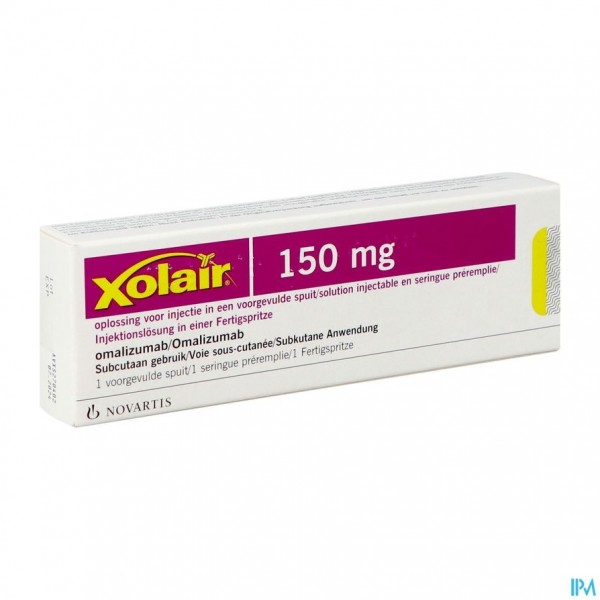 XOLAIR 150 MG SOL INJ 1 VOORGEVULDE SPUIT