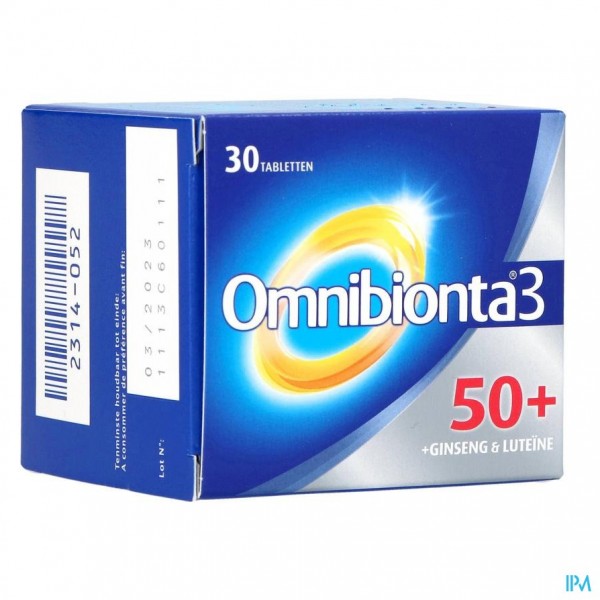 Omnibionta3 50+ Multivitamines Vitaliteit met Ginseng (30 tabletten)