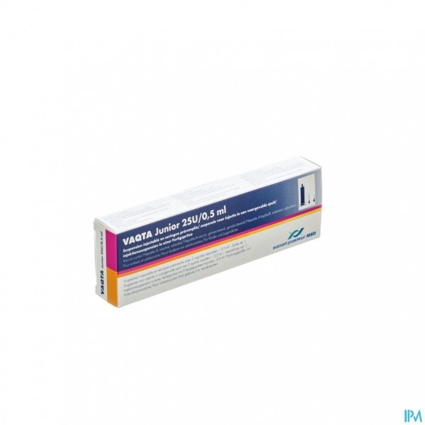 Vaqta 25u/0,5ml Junior Gebruikskl Spuit 2 Naalden